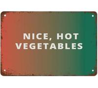 Vintage Metal Tin Sign Only Nice Hot Vegetables Art Orange Green Poster Suitable For Home And Kitchen Bar Cafe Garage Decor 8x12 Inch