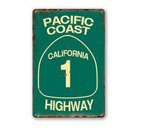 Vintage Metal Tin Sign Pacific Coast Highway Signs California Decor Abbey Street Road Sign Surf Tin Signs Summer Travel Gift 12 X 8 In