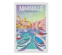 Vintage Metal Tin Sign,Pafim Marseille French Fishing Port,Bath Room Decor, Nursery Decor, Home Decor, Bathroom Wall Art Tin plaque(15x30cm)6x12 inch-AE52