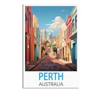 Vintage Metal Tin Sign Perth Australia Tin Signs Painting Cafe Opera House Art Wall Decoration Plaque 30x40cm