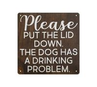 Vintage Metal Tin Sign Please Put the Lid down the Dog Has a Drinking Problem Signs Bar Restaurant Cafe Living Room Bedroom Office Bathroom Funny Tin Sign,Art Wall Decor Plaque Metal Signs 12x12 inch
