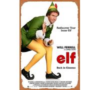 Vintage Metal Tin Sign Retro Metal Sign Elf Christmas Movie Will Ferrell Poster Home Bar Pub Garage Decor Gifts Home Wall Art Decoration 8x12 INCH…