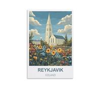 Vintage Metal Tin Sign Reykjavik Iceland Metal Wall Art Bar Sign for Kitchen Pubs Coffee Metal Wall Decoration 30x40cm