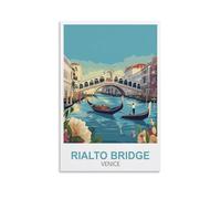 Vintage Metal Tin Sign Rialto Bridge Venice Garden & Kitchen Poster, Inspirational Sign Home Wall Art Decor for Home Kitchen Bar Club Decoration 20x30cm