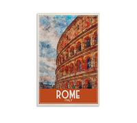Vintage Metal Tin Sign Rome Italy Colosseum Clouds Garden & Kitchen Poster, Inspirational Sign Home Wall Art Decor for Home Kitchen Bar Club Decoration 20x30cm