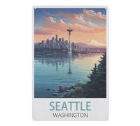 Vintage Metal Tin Sign，Seattle Washington，Funny Tin Sign Retro Metal Sign for Home Farm Toilet Restroom Washroom Wall Decor Gift(20x30cm）8x12 inch-Z87
