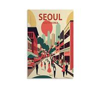 Vintage Metal Tin Sign Seoul South Korea Garden & Kitchen Poster, Inspirational Sign Home Wall Art Decor for Home Kitchen Bar Club Decoration 15x30cm