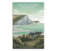 Vintage Metal Tin Sign South Downs National Park Skyline Garden & Kitchen Poster, Inspirational Sign Home Wall Art Decor for Home Kitchen Bar Club Decoration 15x30CM