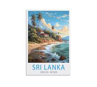 Vintage Metal Tin Sign Sri Lanka Indian Oceans Vintage Wall Tin Plaque Ideal for Pub Shed Bar Office Man Cave Home Bedroom Dining Room Kitchen 30x40cm