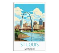 Vintage Metal Tin Sign St Louis Missouri Art Picture Wall Decor for Beer Club Bar Pub Cafe Bathroom Home 15x30cm