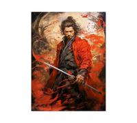 Vintage Metal Tin Sign ，The Daring Samurai，Metal Wall Decor Decorative Tin Sign Art Plaque Poster for Home Kitchen Bar Coffee Shop Club Decoration(20x30cm）8x12 inch-AB16
