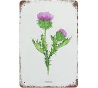 Vintage Metal Tin Sign Thistle Flowers Home Decor Funny Novelty Kitchen Bar Club Garage Garden Farm Wall Art Tin Signs 8X12 Inches