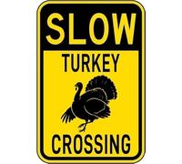 Vintage Metal Tin Sign TURKEY CROSSING Funny Tin Sign Wall Art for Home, Office & Classroom Decor Poster 8x12 inch