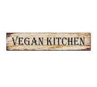 Vintage Metal Tin Sign Vegan Kitchen Novelty Street Sign Aluminum Tin Sign Yard Signs Xmas Halloween Decor Wall Art 4x16 Inch