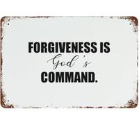 Vintage Metal Tin Sign Wall Decor Home School Classroom Office Cafe Bar Decor Art Plaque Forgiveness Is God'S Command Gift For Women Men 8x12 Inch