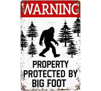 Vintage Metal Tin Sign Warning Please Do Not Feed The Sasquatch Sign Funny Tin Signs Wall Decor for Home Garage Man Cave Coffee Bar Pub Sign 8x12 Inch