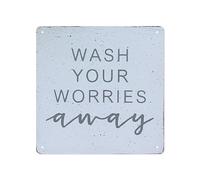 Vintage Metal Tin Sign Wash Your Worries Away Signs Bar Restaurant Cafe Decorated Plaque,Living Room Bedroom Office Bathroom Funny Tin Sign,Art Wall Decorated Metal Signs 12x12 inch