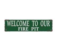Vintage Metal Tin Sign Welcome To Our Fire Pit Funny Vintage Slim Street Tin Signs 16 X 4 Inch Wall Art Decor Iron Poster For Home Farmhouse Bar Cafe Yard Indoor Outdoor Gift