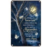 Vintage Metal Tin Sign White Butterfly Full Moon When Tomorrow Comes Mens Womens Decorative Aluminum Sign Wall Sign Bar Restaurant Cafe Bar Sign Decoration 8x6 Inches