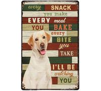 Vintage Metal Tin Sign Yellow Labrador I’Ll Be Watching You Novelty Vintage Metal Tin Sign Plaque Bar Pub Club Cafe Home Decor Plate Wall Art Farmhouse Sign Living Room Home Decor 8X12