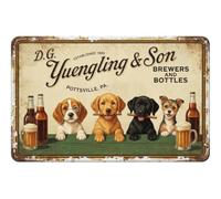 Vintage Metal Tin Sign Yuengling & Son Ale And Beer Dogs Look Custom Metal Signs 8X12 - Bar Cafe Yard Signs House Signs Custom Private Property Signs Outdoor
