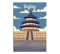 Vintage Metal Tin Signs Beijing China Temple of Heaven Skyline Ideal for Pub shed Bar Office Man Cave Home Bedroom Dining Room Kitchen Gift 15x30CM