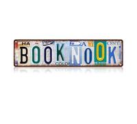 Vintage Metal Tin Signs, Book Nook Wall Decor Street Signs, Funny Retro Reading Wall Art Prints Colorful Plaque for Reader Book Lover Bookworm Library Study Room Bookshelf Home Decor, 4×16 inch