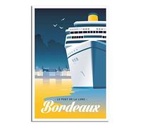 Vintage Metal Tin Signs Bordeaux Port of The Moon Ideal for Pub shed Bar Office Man Cave Home Bedroom Dining Room Kitchen Gift 30 * 40cm