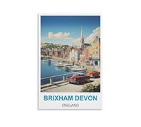 Vintage Metal Tin Signs Brixham Devon England Vintage Bar Club Cave Home Kitchen Rustic Wall Art Decor Funny Sign 30x40cm