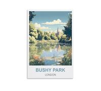 Vintage Metal Tin Signs Bushy Park London Ideal for Pub Shed Bar Office Man Cave Home Bedroom Dining Room Kitchen 30x30cm