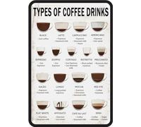 Vintage Metal Tin Signs - Coffee Bar Menu Art Wall Decor - Retro Poster for Cafe, Living Room, Kitchen - Gift Plaque Decoration