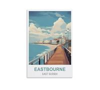 Vintage Metal Tin Signs Eastbourne East Sussex Wall Poster Retro Tin Sign Metal Plaque for Bar Wall Decor Home Living Room Wall Art Decor 30x40cm