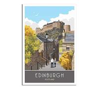 Vintage Metal Tin Signs Edinburgh Castle Scotland Ideal for Pub Shed Bar Office Man Cave Home Bedroom Dining Room Kitchen 15x30CM