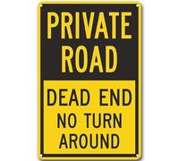 Vintage Metal Tin Signs Funny Traffic Signs PRIVATE ROAD DEAD END NO TURN AROUND Indoor & Outdoor Street Road Farm Hanging Poster
