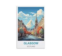 Vintage Metal Tin Signs Glasgow Scotland Wall Poster Retro Tin Sign Metal Plaque for Bar Wall Decor Home Living Room Wall Art Decor 20x30cm