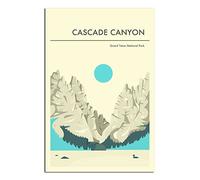 Vintage Metal Tin Signs Grand Teton National Park Cascade Canyon Vintage Tin Sign Metal Retro Art Wall Poster for Home Club Garden Decor 20 * 30cm