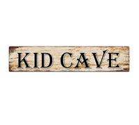 Vintage Metal Tin Signs Kid Cave Poster Retro Wall Decoration Art Crafts Plaque Decorative for Bar Home Decor 4x16 Inch