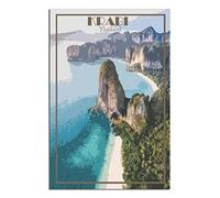 Vintage Metal Tin Signs Krabi Thailand Skyline Metal Plaques Man Cave Vintage Wall Accessories Metal Tin Signs for Home Kitchen Club Bar Decorations 20x30cm