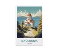 Vintage Metal Tin Signs Macedonia Greece Wall Decor Kitchen Garage Dining Room Home Decor Hotel Decor Gift 30x30cm