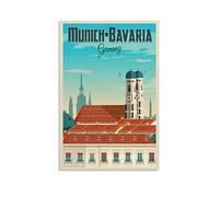 Vintage Metal Tin Signs Munich Bavaria Germany Ideal for Pub Shed Bar Office Man Cave Home Bedroom Dining Room Kitchen 30x40cm