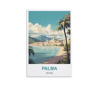 Vintage Metal Tin Signs Palma Spain Wall Poster Retro Tin Sign Metal Plaque for Bar Wall Decor Home Living Room Wall Art Decor 30x30cm