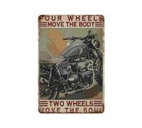 Vintage Metal Tin Signs Picture Motorcycle Four Wheels Move The Body Two Wheels Move The Soul ,Gifts for Knitters Bedroom Wall Decor Bedroom(30 x 40 cm)12 x 16 Zoll-463