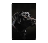 Vintage Metal Tin Signs Retro Garage Signs Stylish Wall Art Plaques for Home Decor Unique Poster 8x12 Inch Black Labrador Metal Sign Outdoor Wall Decorations Gifts