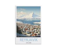 Vintage Metal Tin Signs Reykjavik Iceland Wall Decor Kitchen Garage Dining Room Home Decor Hotel Decor Gift 15x30cm