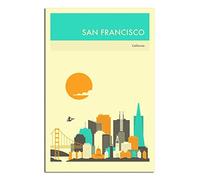 Vintage Metal Tin Signs San Francisco California Golden Gate Bridge Vintage Tin Sign Metal Retro Art Wall Poster for Home Club Garden Decor 30x40CM