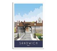 Vintage Metal Tin Signs Sandwich Kent Skyline Ideal for Pub shed Bar Office Man Cave Home Bedroom Dining Room Kitchen Gift 20x30CM