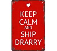 Vintage Metal Tin Signs Sheet Keep Calm And Ship Drarry Yard Coffee Rustic Country Farmhouse Chic Bathroom Metal Sign Shabby Wall Decor For Home Bathroom Bedroom Wall Decor 12X8 Inch