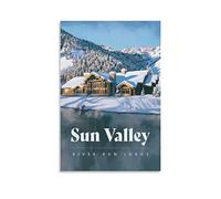 Vintage Metal Tin Signs Sun Valley River Run Lodge Metal Plaques Man Cave Vintage Wall Accessories Metal Tin Signs for Home Kitchen Club Bar Decorations 15x30cm