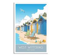 Vintage Metal Tin Signs West Wittering Beach Huts Sussex Vintage Tin Sign Metal Retro Art Wall Poster for Home Club Garden Decor 30x30CM
