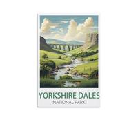 Vintage Metal Tin Signs Yorkshire Dales National Park Posters Wall Poster Retro Tin Sign Metal Plaque for Bar Wall Decor Home Living Room Wall Art Decor 20x30cm